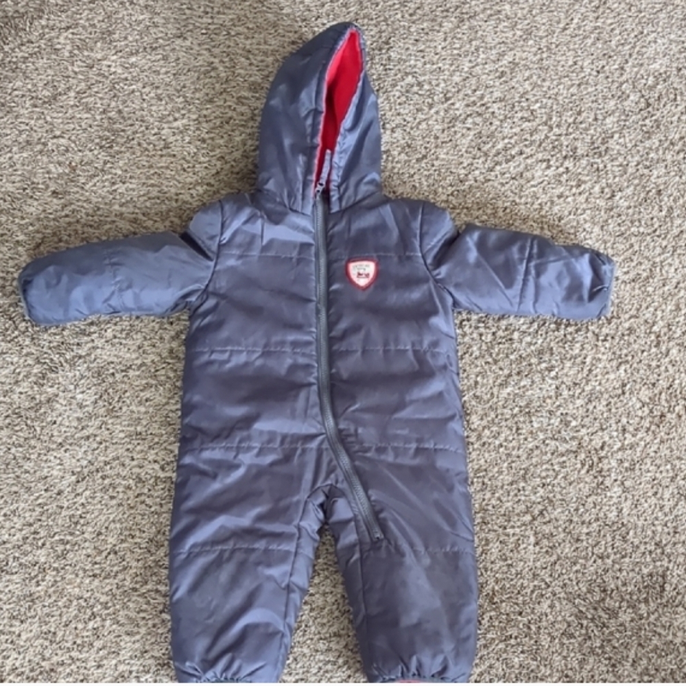 Gray Kids Hooded Snowsuit